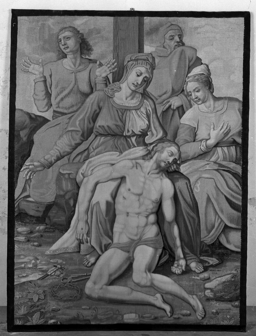 Pietà (arazzo) di Fevere Pietro (attribuito) (sec. XVII)