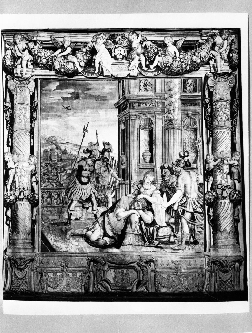 Dalila taglia le trecce di Sansone (arazzo) di Hasselt Jacopo van (attribuito) (prima metà sec. XVII)