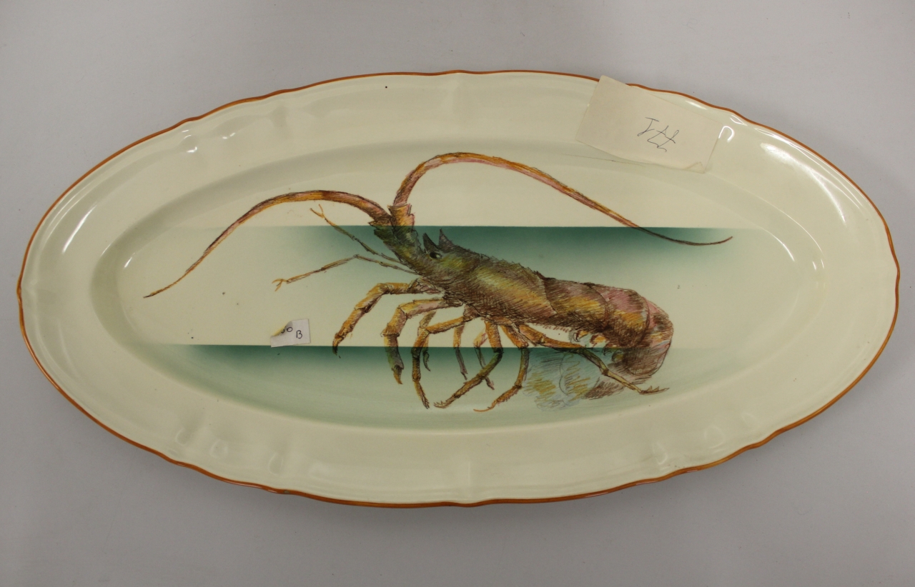 vassoio ovale, opera isolata - ambito friulano (prima metà sec. XX)