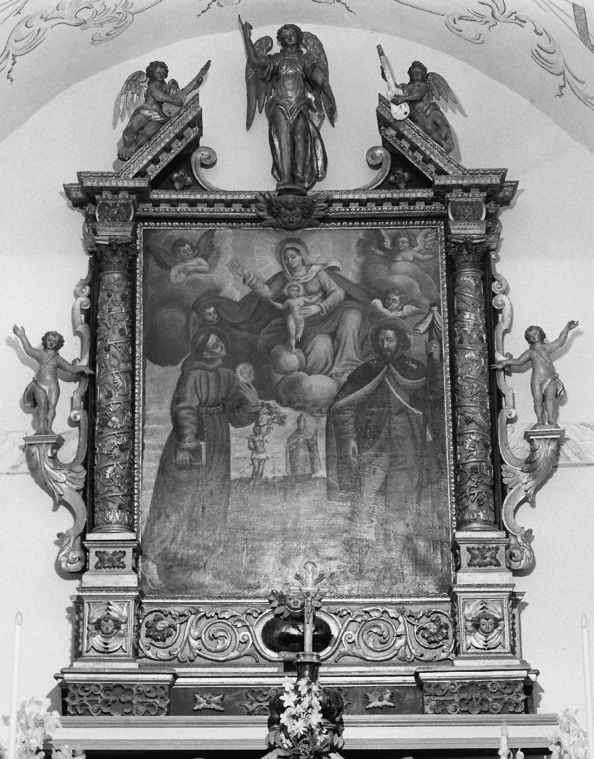 S. Gabriele arcangelo (?), angeli e cherubini (ancona, elemento d'insieme) - bottega dei Ramus (sec. XVII)