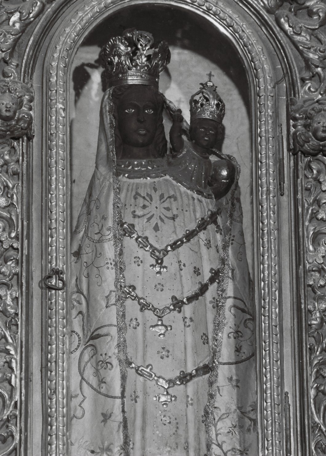 Madonna nera, Madonna con Bambino (scultura, elemento d'insieme) - ambito italiano (sec. XVII)
