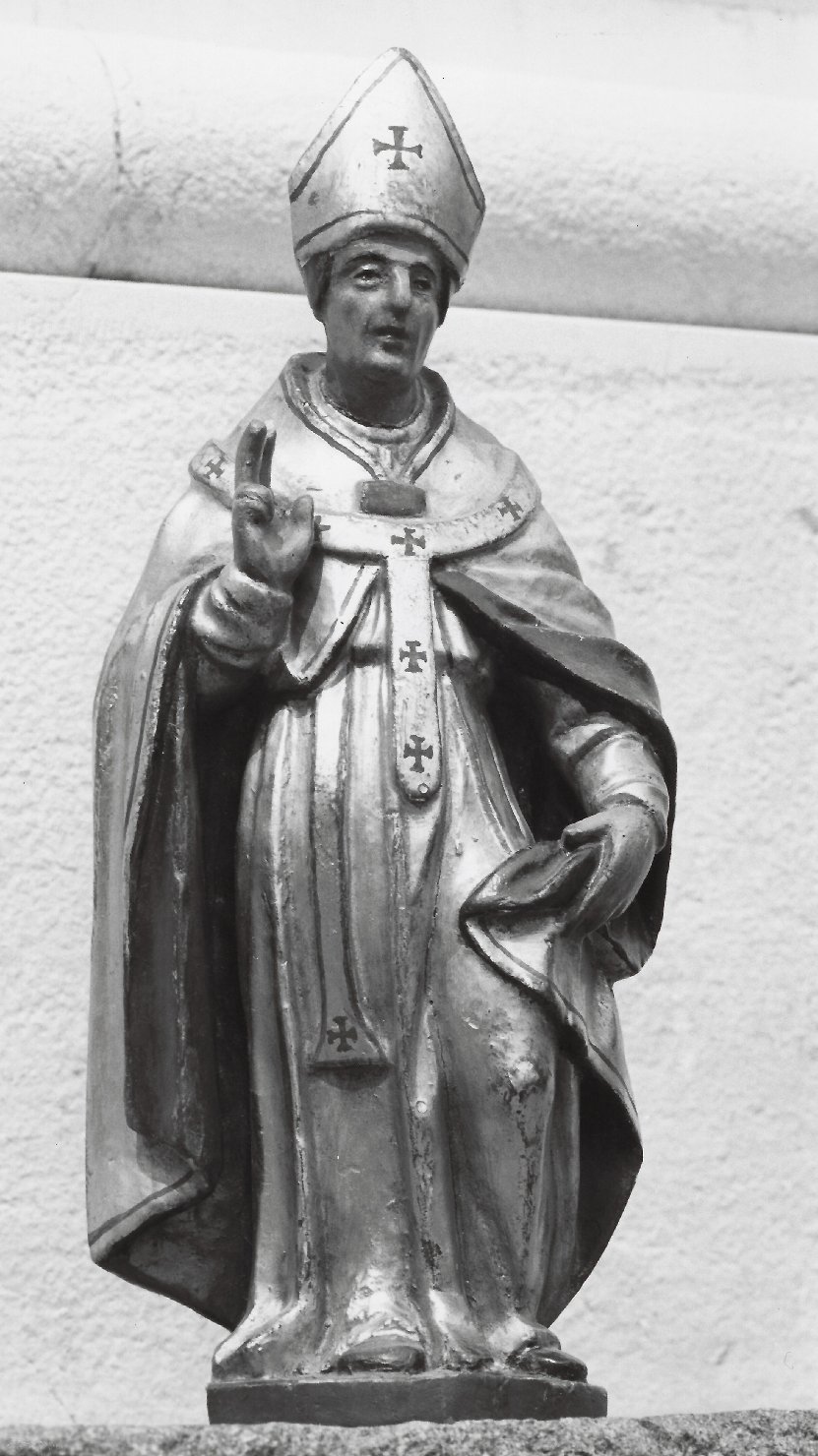 santi vescovi (statuetta, coppia) - manifattura della Valcamonica (seconda metà sec. XVII)