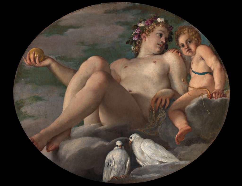 Venere e Amore, Venere e Amore (dipinto - olio su tela, serie) di Carracci Annibale (attribuito) - ambito bolognese (ultimo quarto XVI)