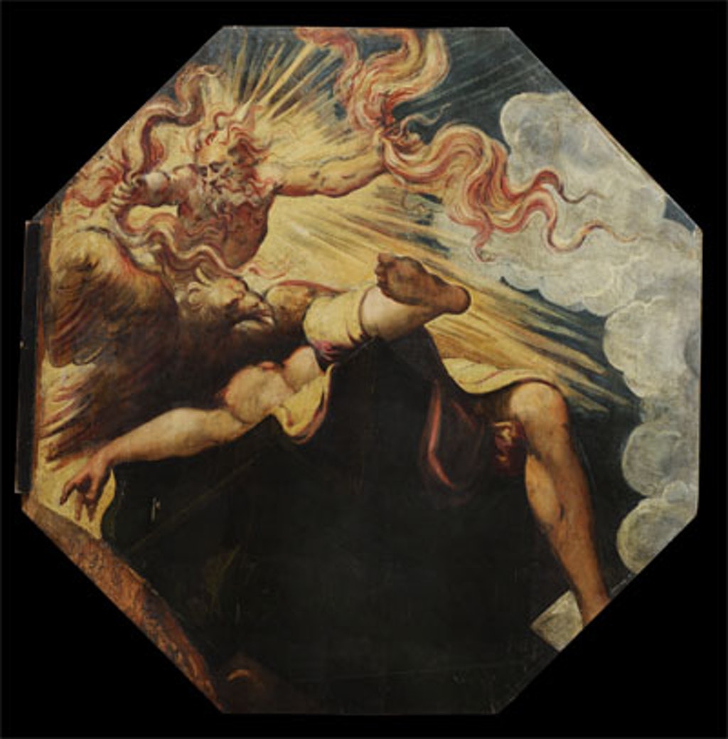 Semele incenerita da Giove, Semele incenerita da Giove (dipinto - tavola di ciclo decorativo, complesso decorativo) di Robusti Jacopo detto Tintoretto (attribuito) - ambito veneziano (seconda metà XVI)