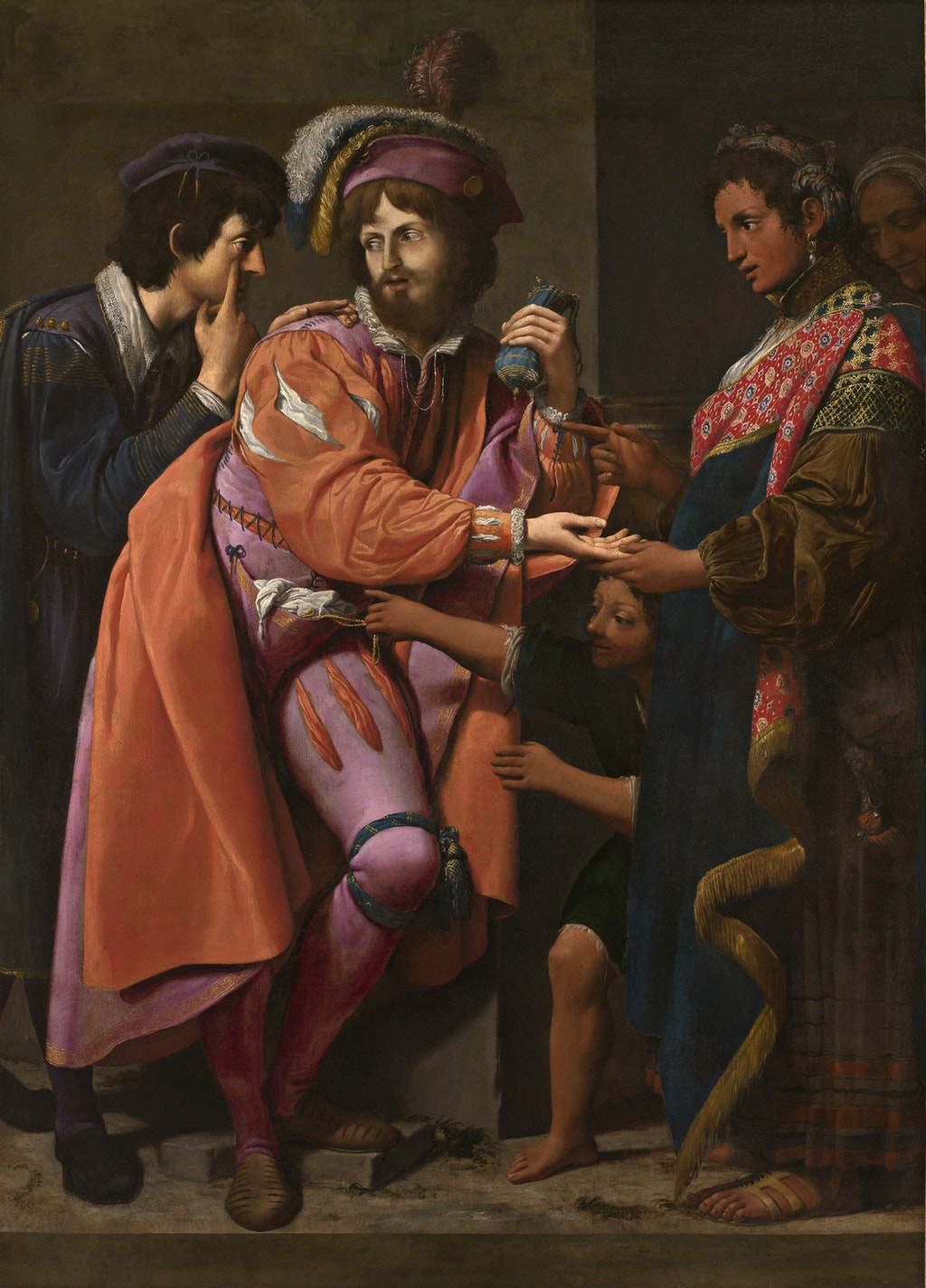 La buona ventura, La buona ventura (dipinto - olio su tela, opera isolata) di Spada Lionello (attribuito) - ambito bolognese-emiliano (primo quarto XVII)