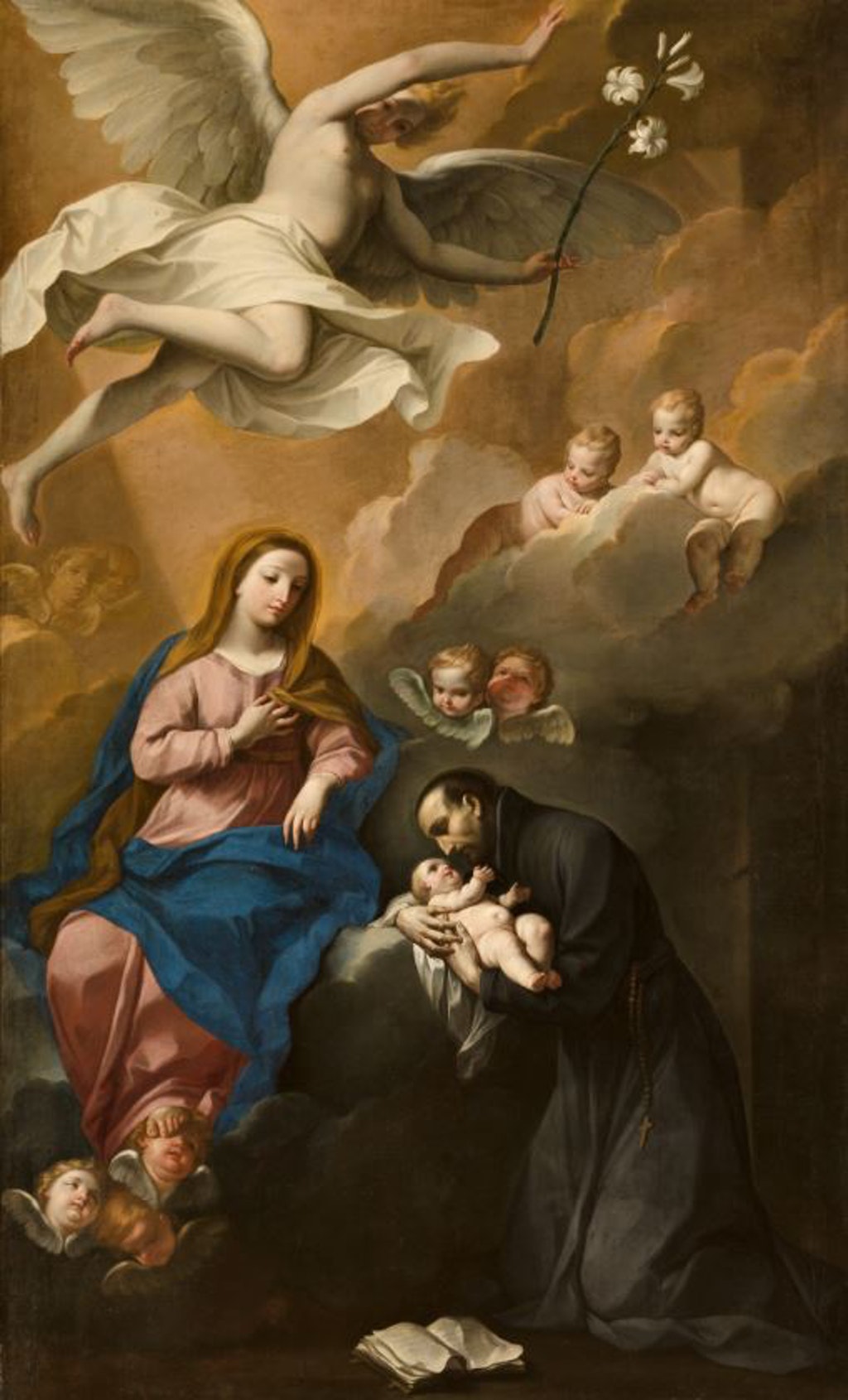 Madonna col Bambino e san Gaetano da Thiene, Madonna col Bambino e san Gaetano da Thiene (dipinto - olio su tela, opera isolata) di Dal Sole Giovan Gioseffo (attribuito) - ambito bolognese-emiliano (inizio XVIII)