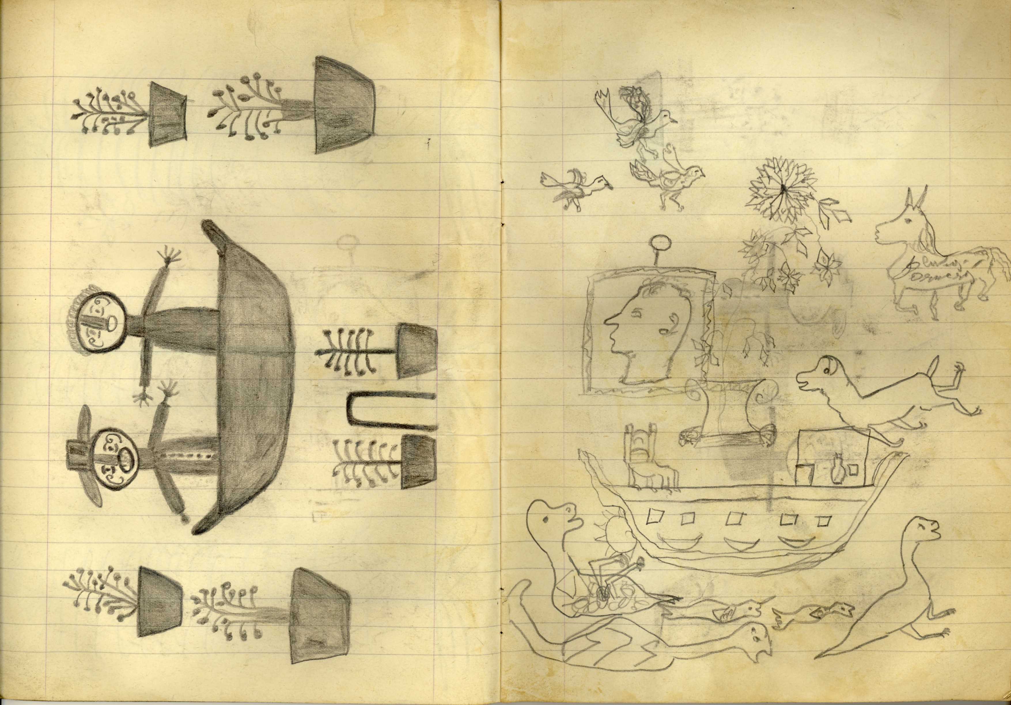 Senza Titolo, Quaderno di disegni (1) (taccuino di disegni) di Sopetti, Luigi - ambito manicomiale (inizio XX secolo)