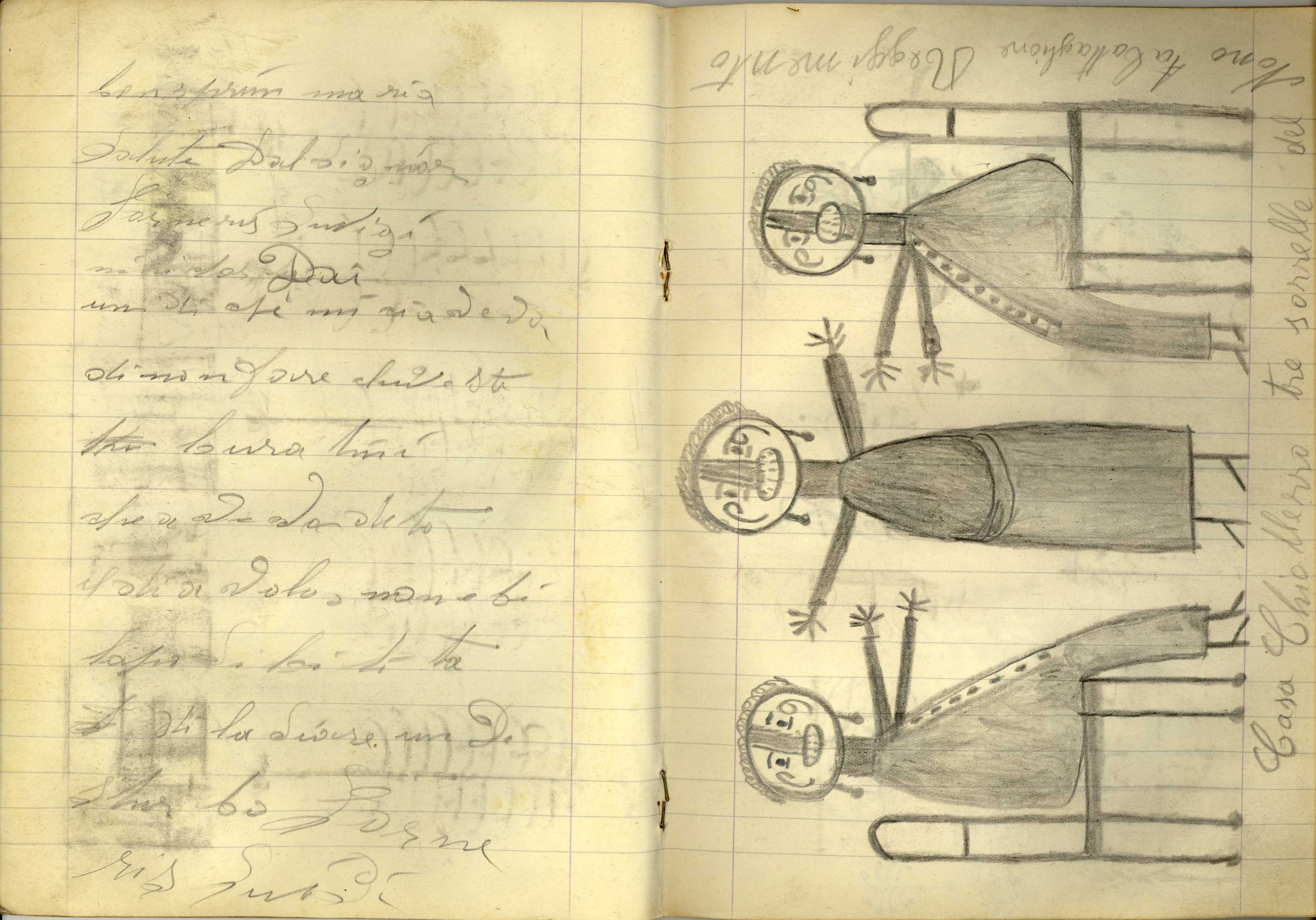 Senza Titolo, Quaderno di disegni (1) (taccuino di disegni) di Sopetti, Luigi - ambito manicomiale (inizio XX secolo)