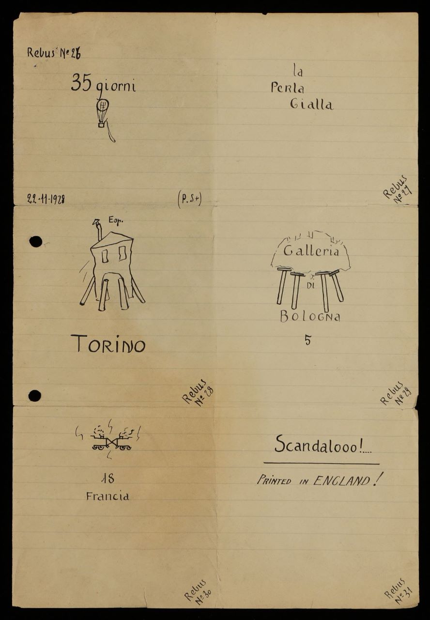 Rebus N°26, Disegni con scritte (disegno, ciclo) di Non attribuito, (P.S.+) - ambito manicomiale (secondo quarto XX)