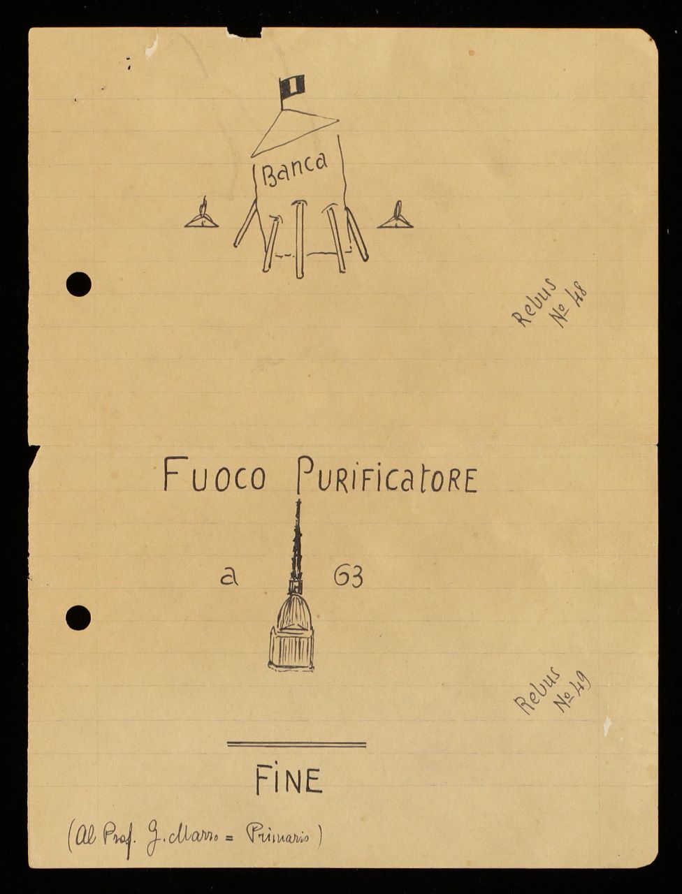 Al Prof. G. Marro, Disegni con scritte (disegno, ciclo) di Non attribuito - ambito manicomiale (secondo quarto XX)