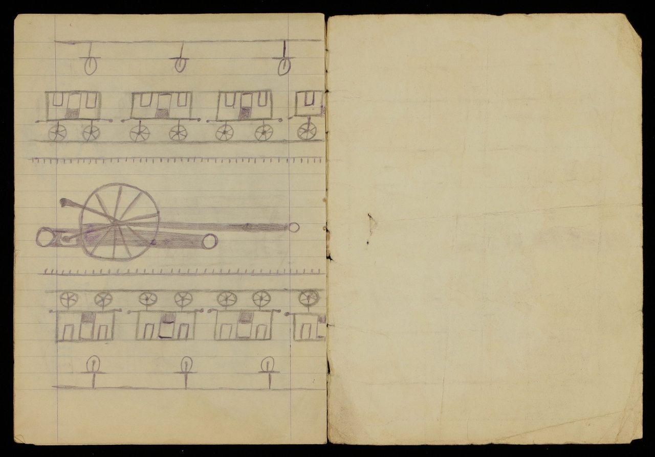 Senza Titolo, Quaderno di disegni (2) (taccuino di disegni, elemento d'insieme) di Sopetti, Luigi - ambito manicomiale (inizio XX)