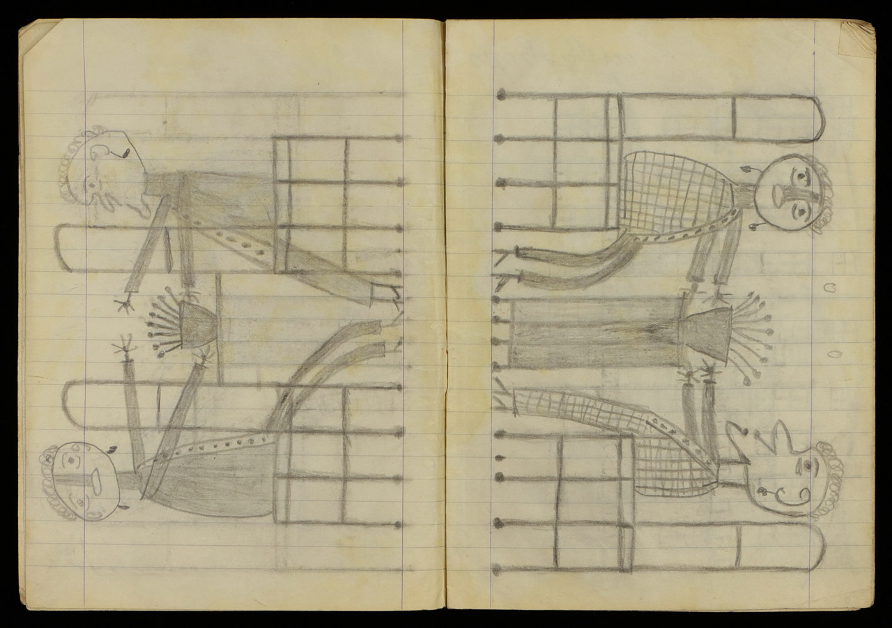 Senza Titolo, Quaderno di disegni (3) (taccuino di disegni, elemento d'insieme) di Sopetti, Luigi - ambito manicomiale (inizio XX)