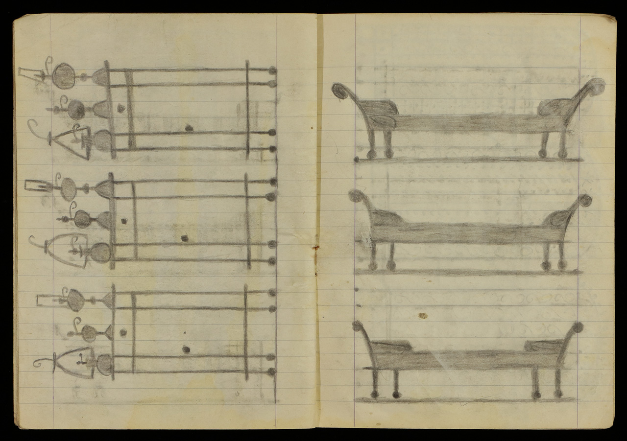 Senza Titolo, Quaderno di disegni (3) (taccuino di disegni, elemento d'insieme) di Sopetti, Luigi - ambito manicomiale (inizio XX)