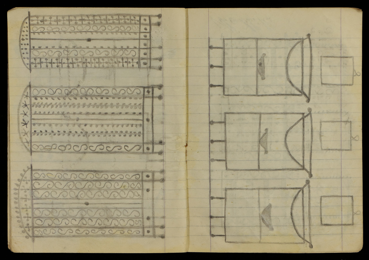 Senza Titolo, Quaderno di disegni (3) (taccuino di disegni, elemento d'insieme) di Sopetti, Luigi - ambito manicomiale (inizio XX)