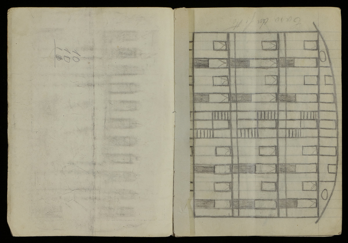 Senza Titolo, Quaderno di disegni (2) (taccuino di disegni, elemento d'insieme) di Sopetti, Luigi - ambito manicomiale (inizio XX)