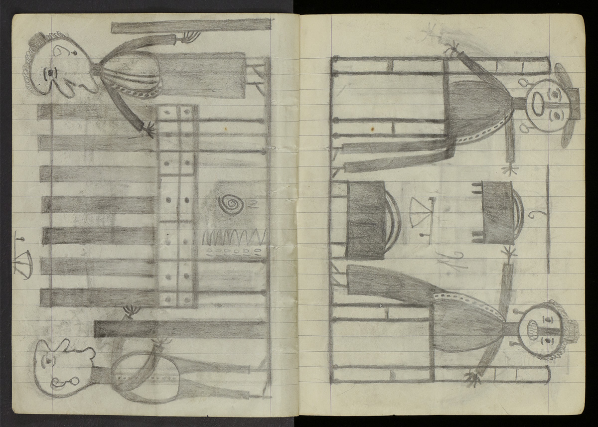 Senza Titolo, Quaderno di disegni (2) (taccuino di disegni, elemento d'insieme) di Sopetti, Luigi - ambito manicomiale (inizio XX)