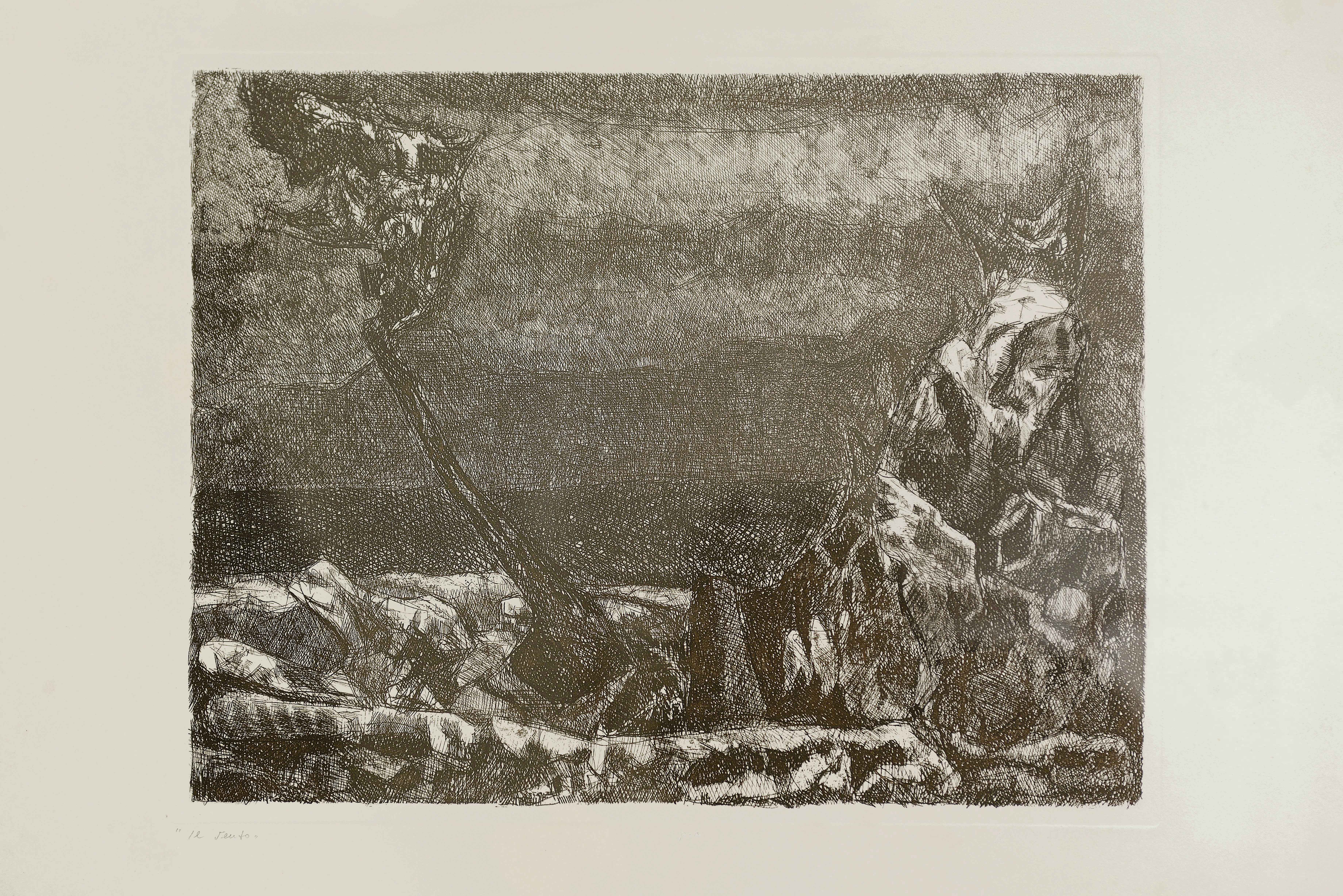 Il vento (incisione) di Starita, Bruno (attribuito) (sec. XX)