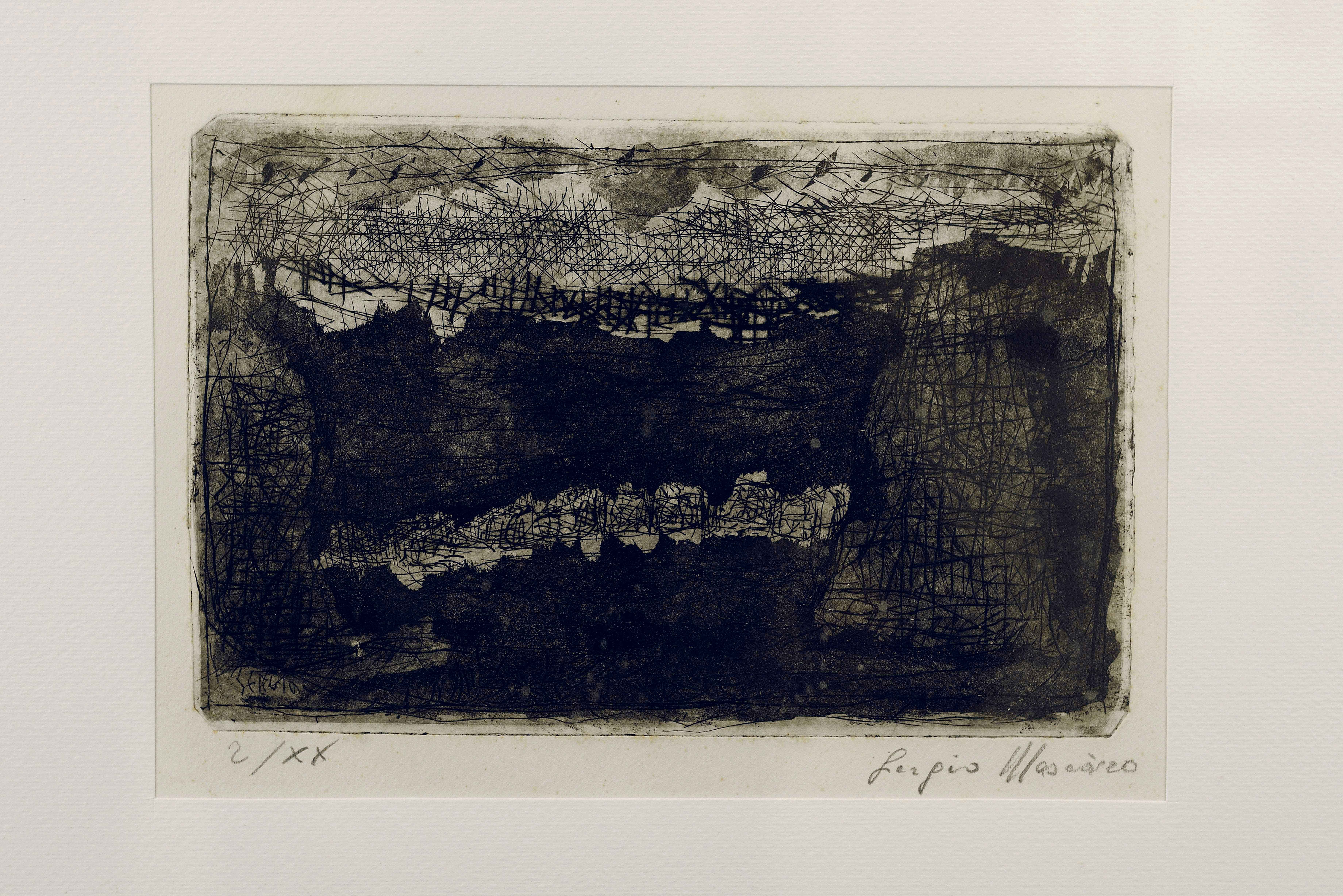 Senza Titolo (L’isola promontori) (incisione) di Mascaro, Sergio (sec. XX)