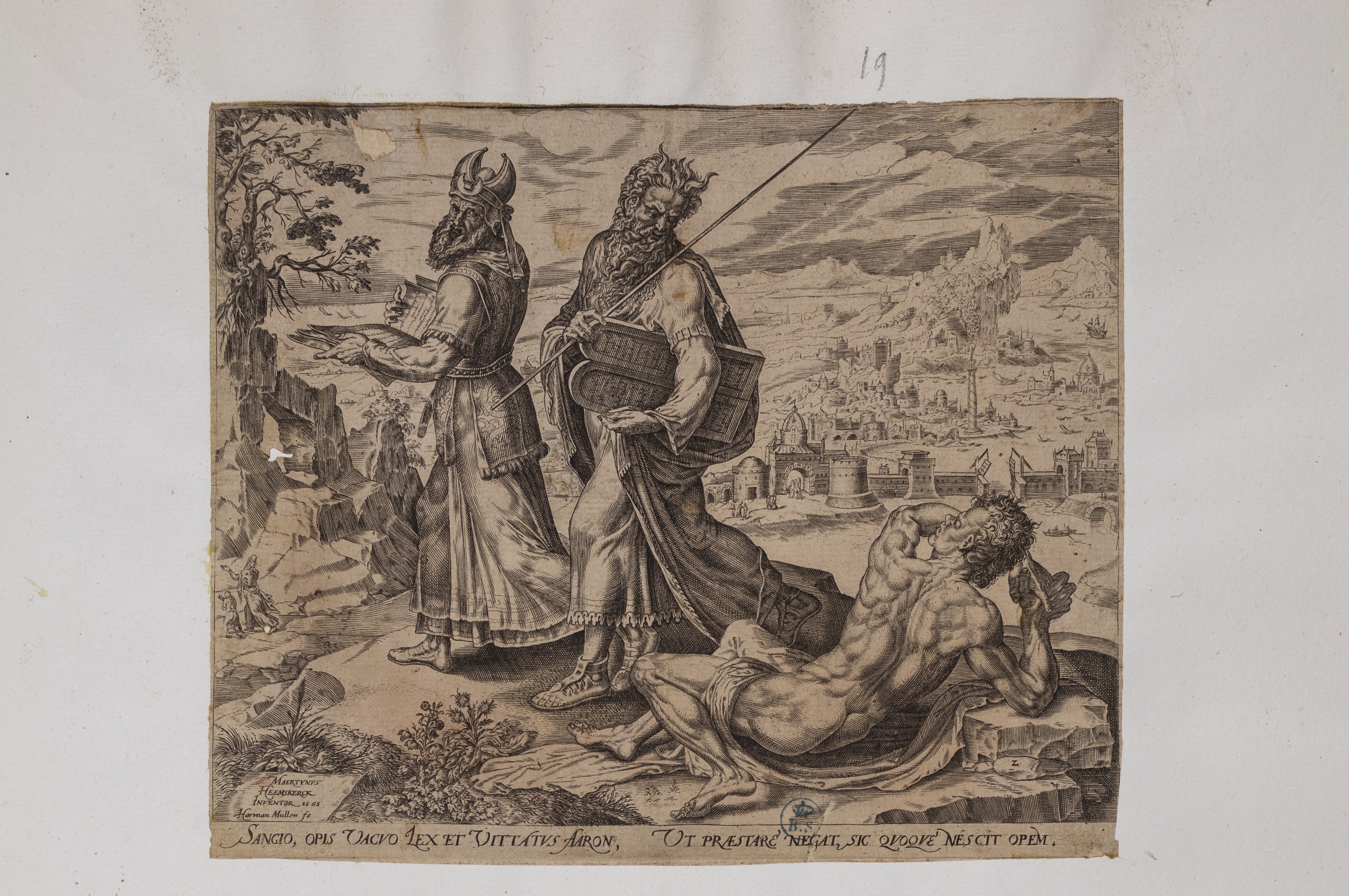 Giudizio Universale (stampa controfondata smarginata, serie) di Heemskerck Marten van, Cort Cornelis (attribuito) (seconda metà XVI)