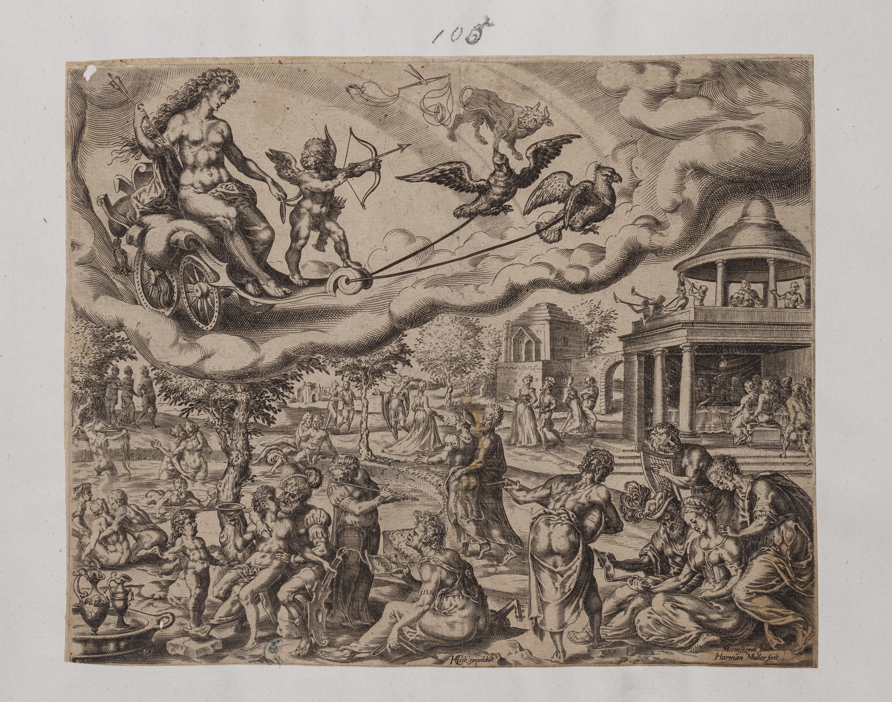 Venere (stampa controfondata smarginata, serie) di Heemskerck Marten van, Muller Harmen (seconda metà XVI)