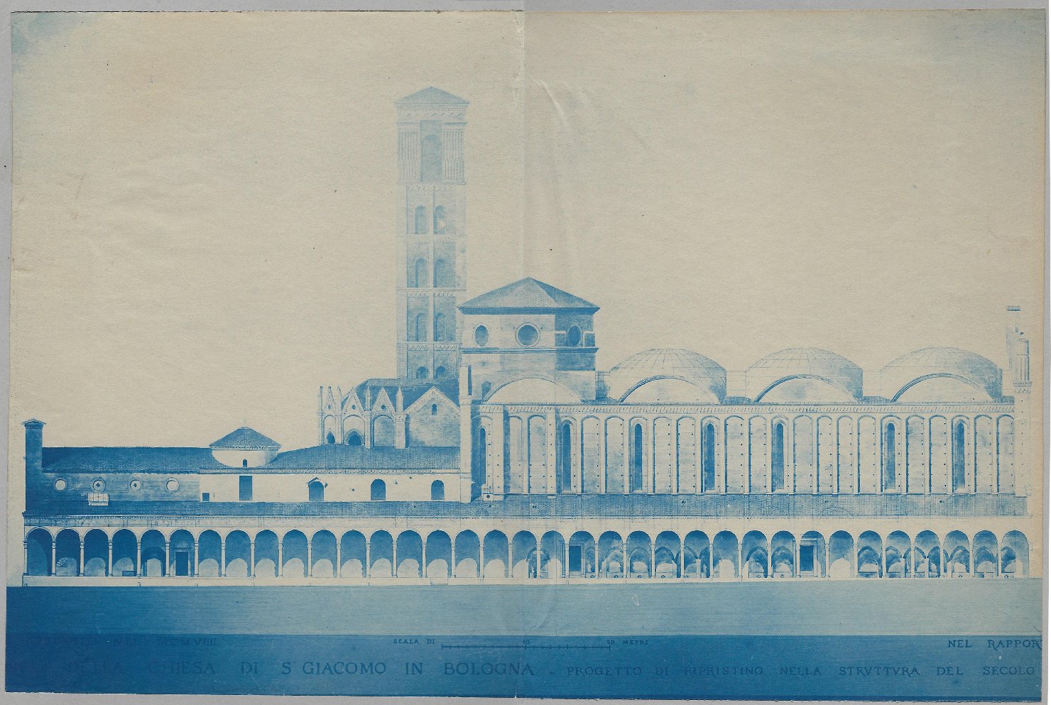 Disegni <disegni architettonici> - Progetti di restauro (positivo) di Castelli, Giovanni (attribuito) (XX)