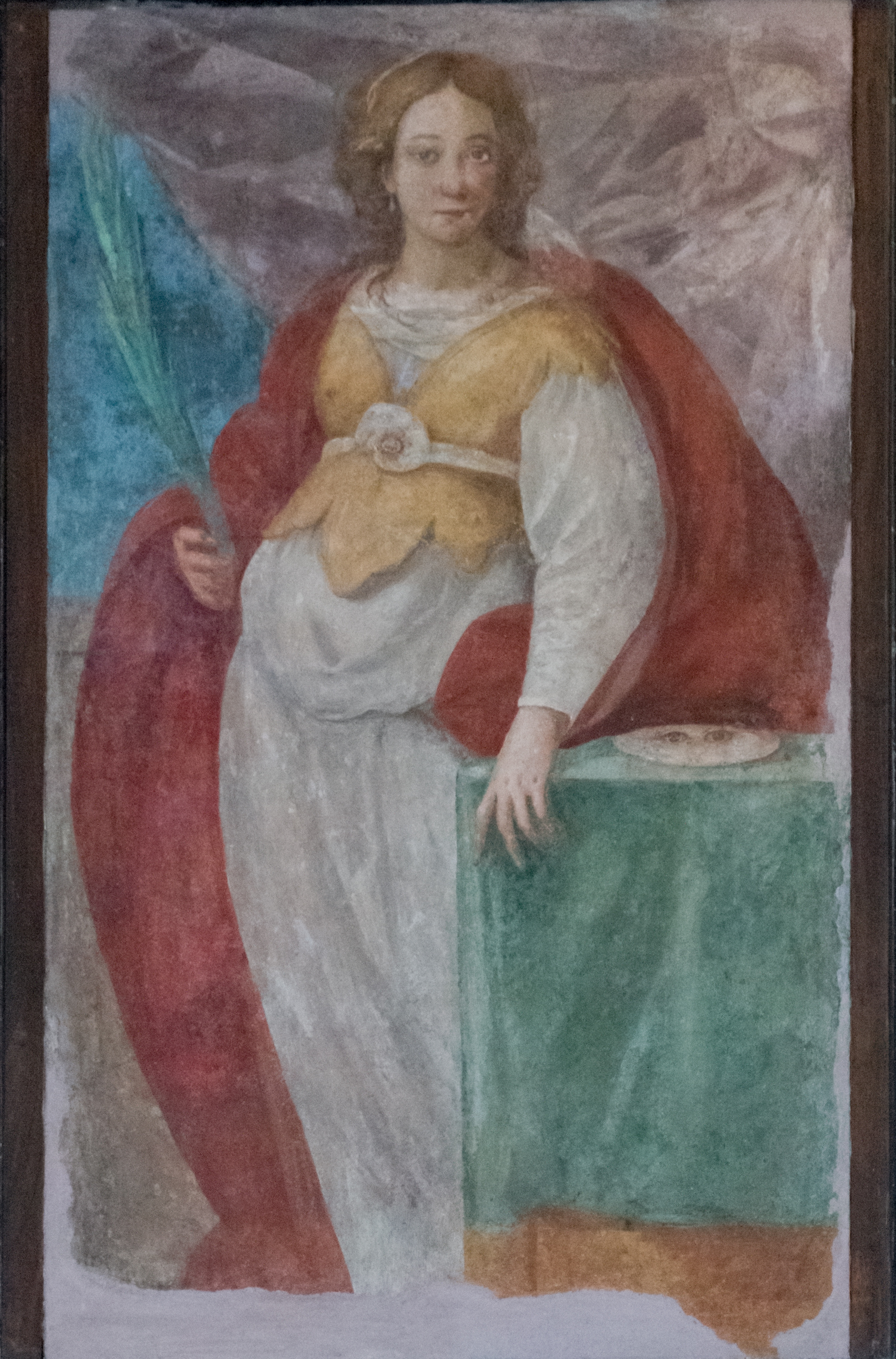 Santa Lucia (dipinto - dipinto murale, opera isolata) di Della Rovere, Giovanni Mauro - ambito milanese (primo quarto sec. XVII)