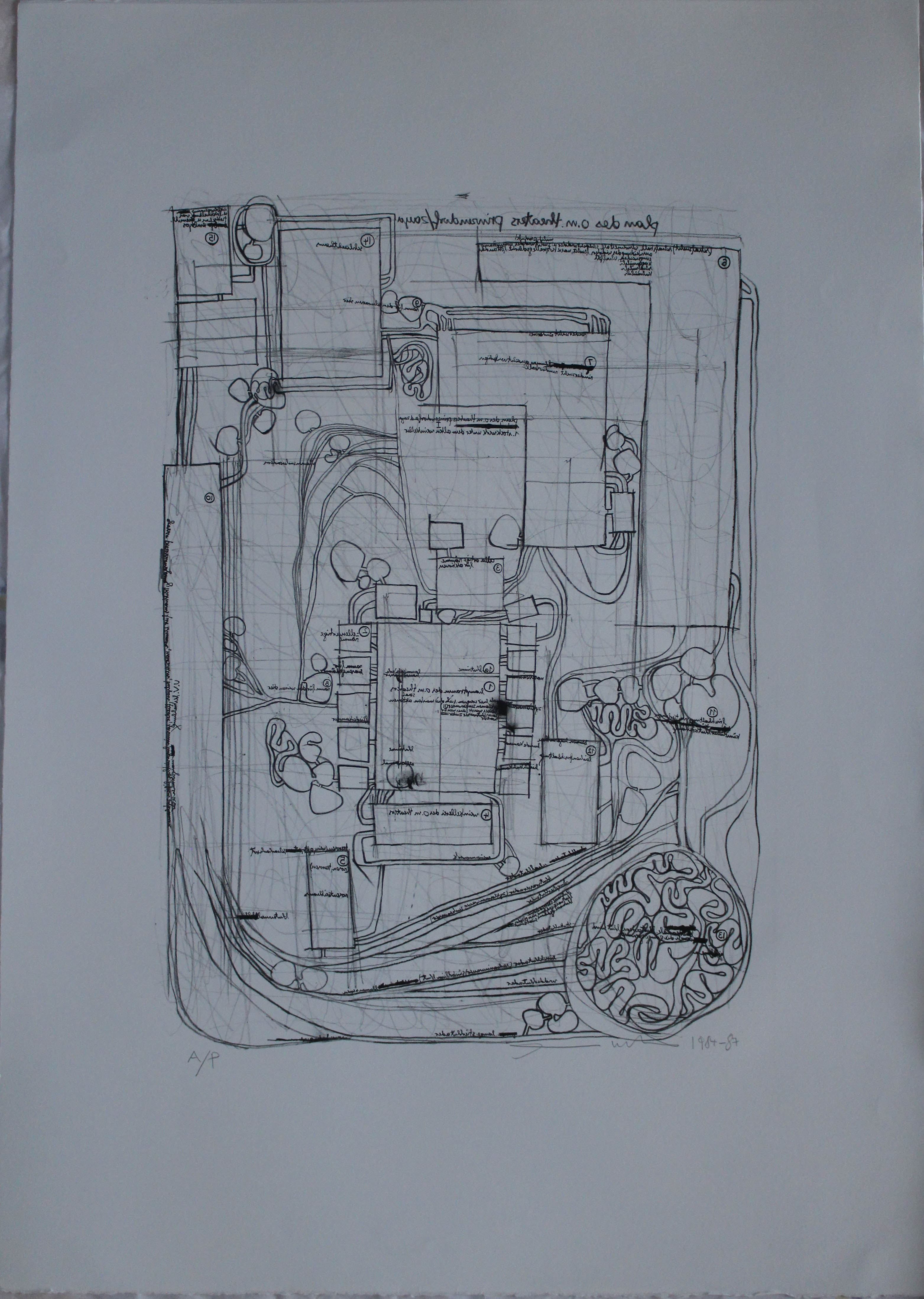 senza titolo, prove d'autore (A/P) (litografia) di Nitsch, Hermann - Atelier Nitsch Prinzendorf (sec. XX)