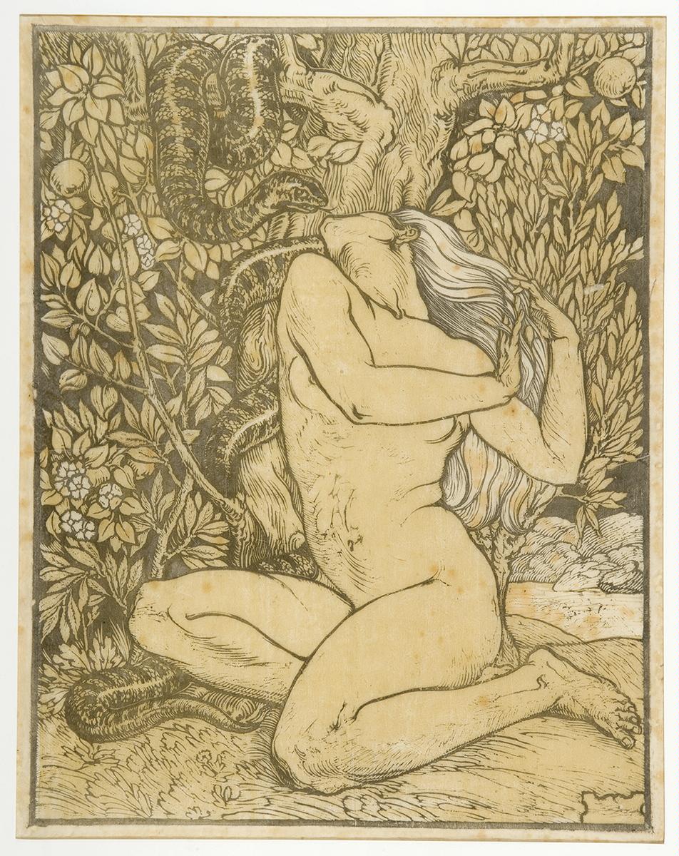 Eva, Eva e il serpente (stampa) di Moroni Antonello (primo quarto XX)