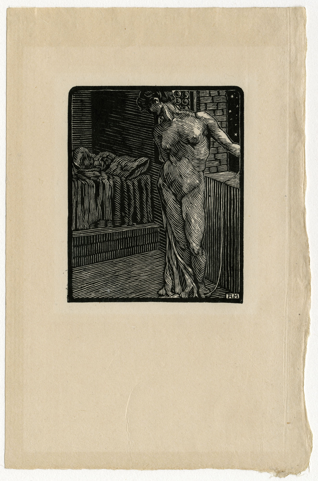 Novella ottava: Neifile, Illustrazioni per "Decamerone. Dioneo: giornata settima" (stampa, serie) di Moroni Antonello (primo quarto XX)