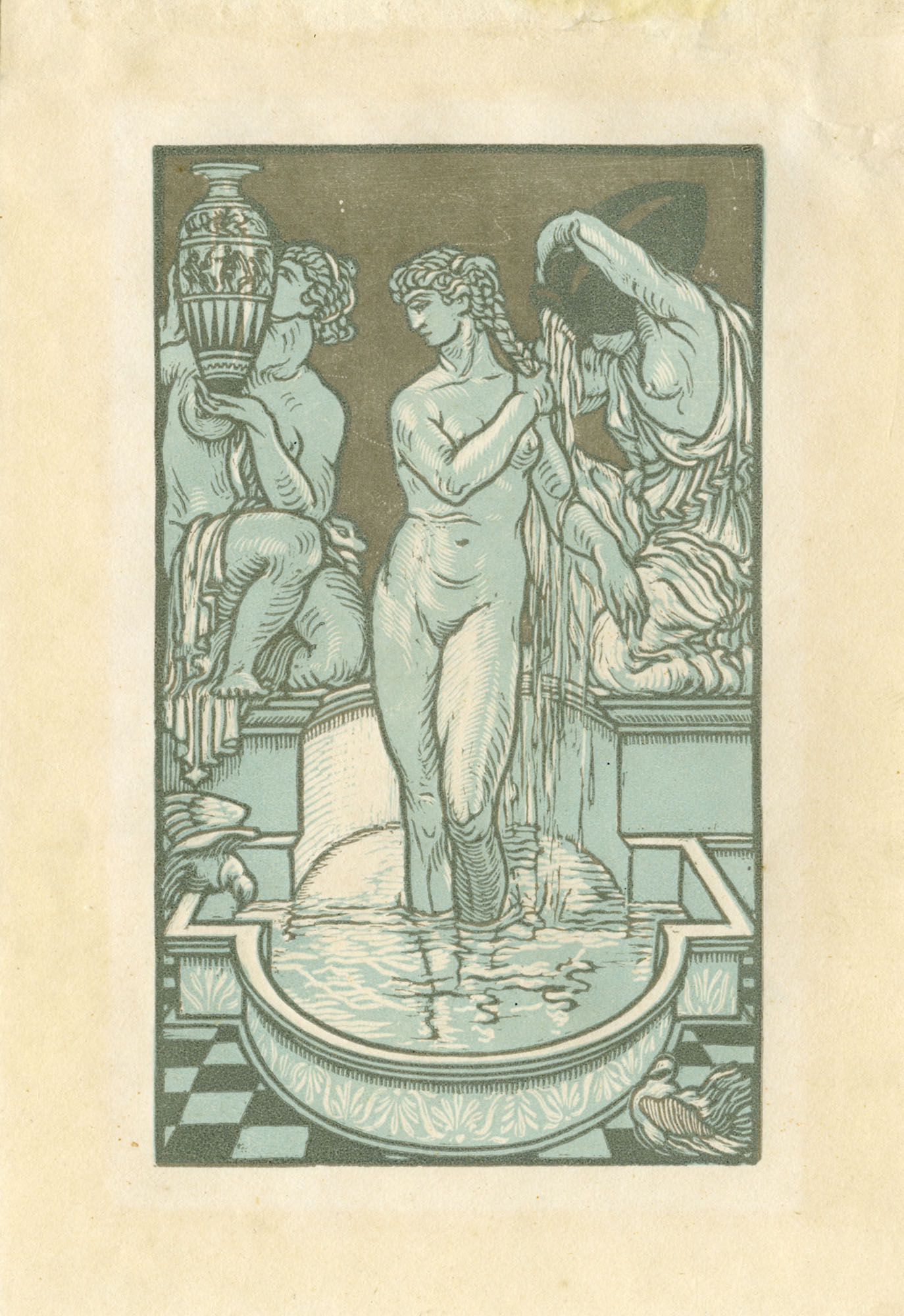 Il bagno di Mèlitta, Illustrazione per "I Canti di Melitta" (stampa, serie) di Moroni Antonello (prima metà XX)