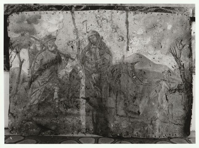 Fuga in Egitto (pannello dipinto, ciclo) - bottega molisana (inizio XX)