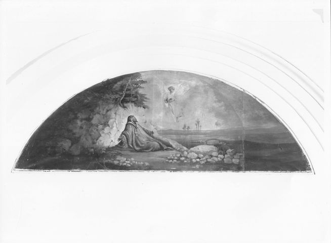Elia nel deserto nutrito dall'angelo, Storie del Vecchio Testamento (dipinto - su tela, ciclo) - ambito molisano (ultimo quarto XIX)