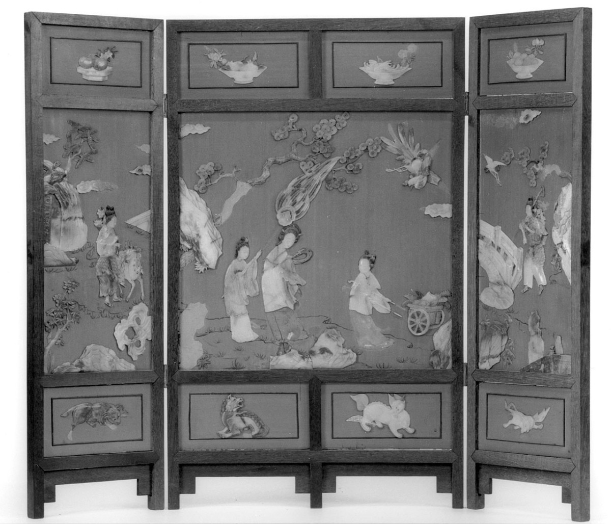 Xiwang Mu con attendenti (paravento) - manifattura cinese (seconda metà sec. XVIII)