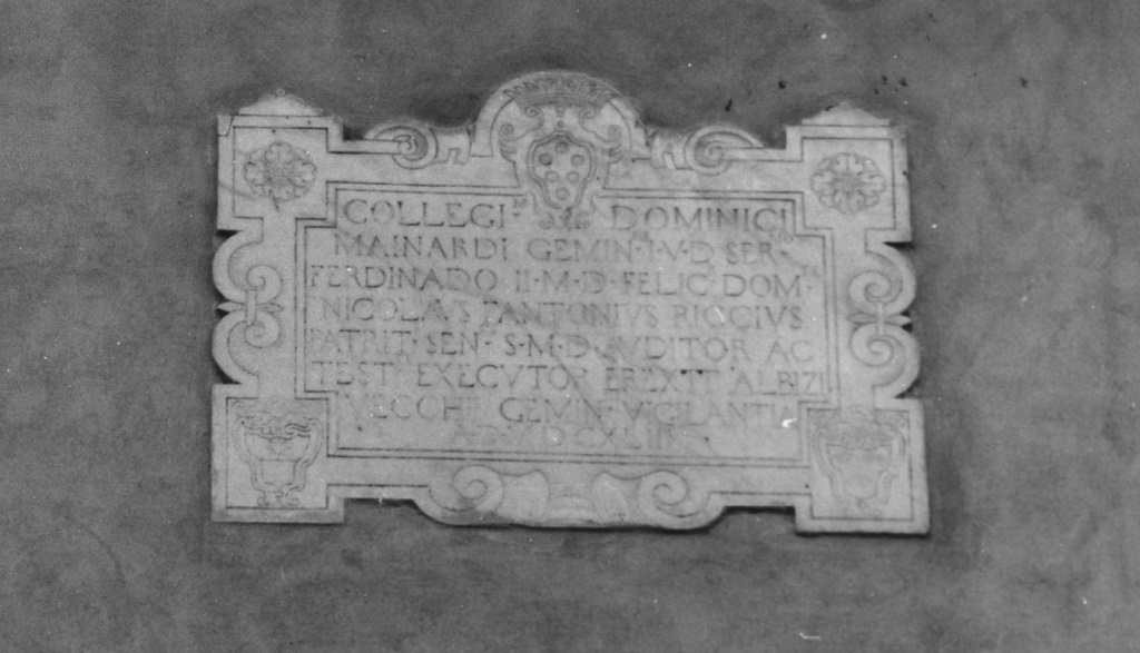 lapide commemoratva, opera isolata - bottega toscana (prima metà XVII)