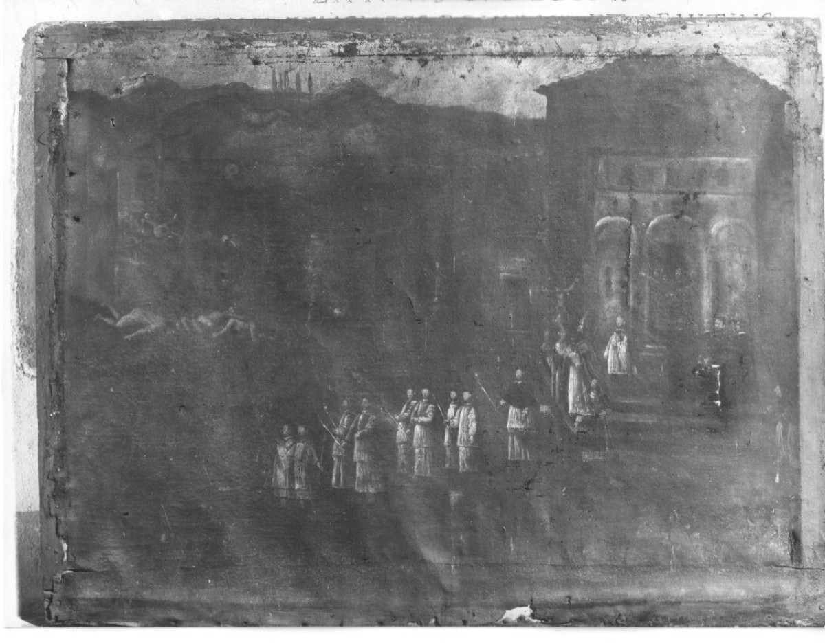 trasferimento del Crocifisso dalla Badia Fiesolana a San Domenico (dipinto) - ambito toscano (sec. XIX)