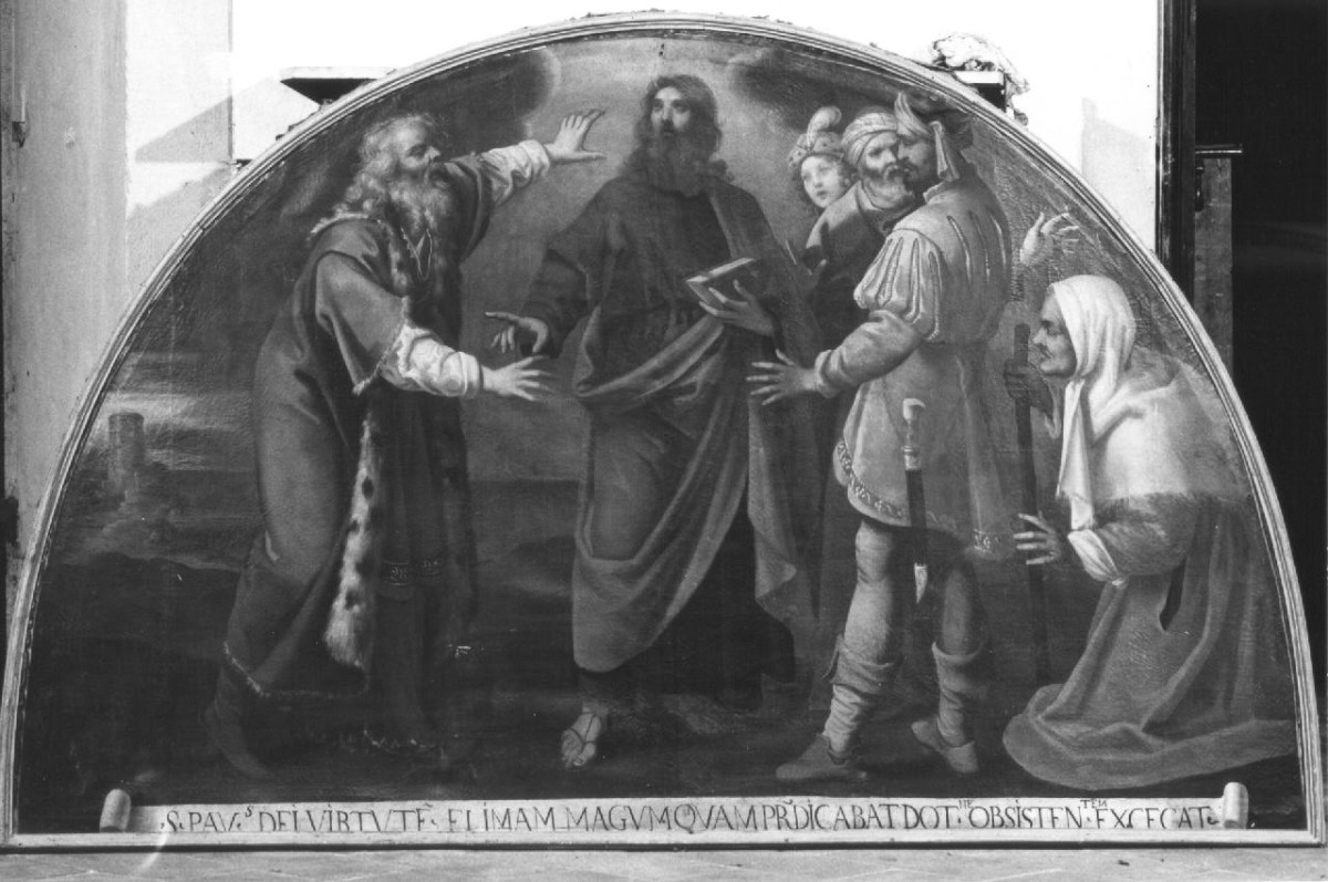 San Paolo acceca il mago Elima (dipinto) di Ferrucci Nicodemo (sec. XVII)