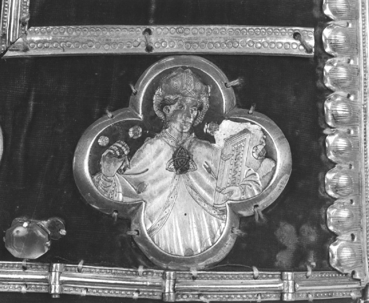 Santo vescovo (formella) - bottega toscana (sec. XV)