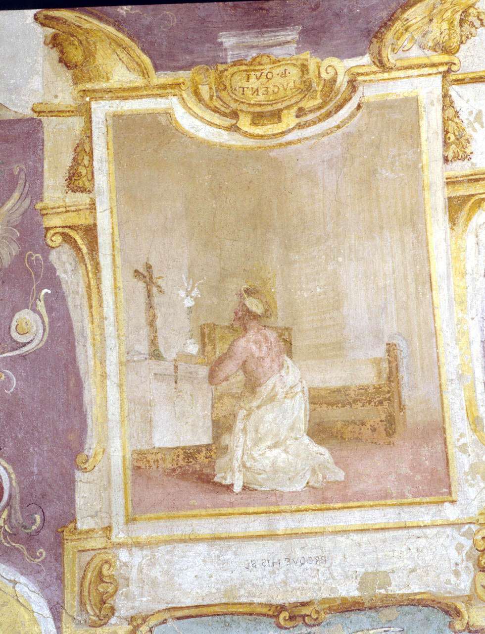 San Domenico si flagella davanti al Crocifisso (dipinto, elemento d'insieme) di Buti Lodovico (sec. XVI)