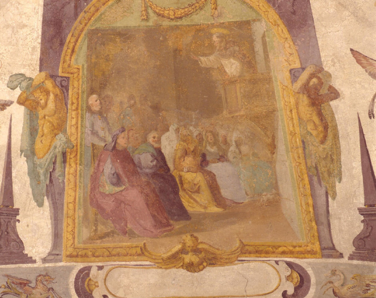 San Vincenzo Ferrer predica (dipinto, elemento d'insieme) di Buti Lodovico (sec. XVI)