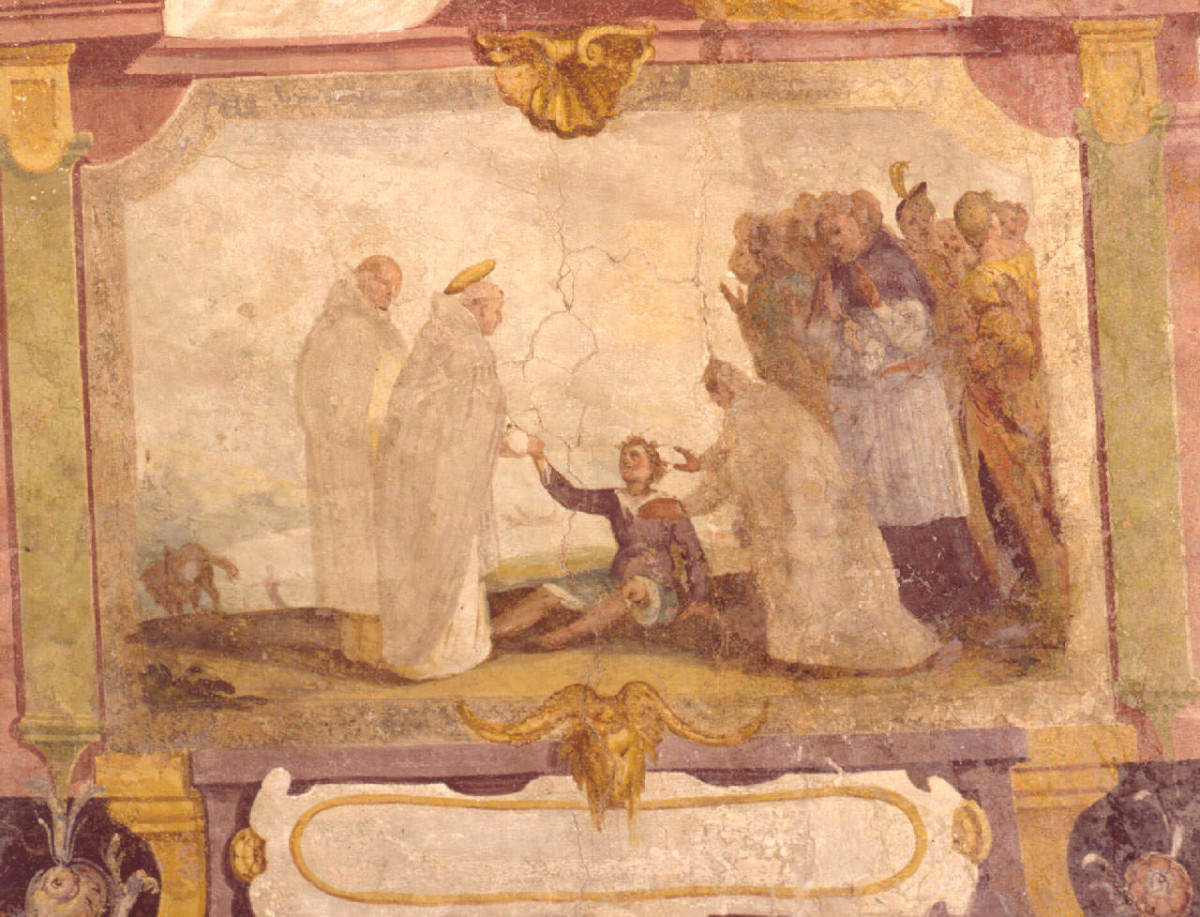 San Domenico resuscita Napoleone Orsini (dipinto, elemento d'insieme) di Buti Lodovico (sec. XVI)