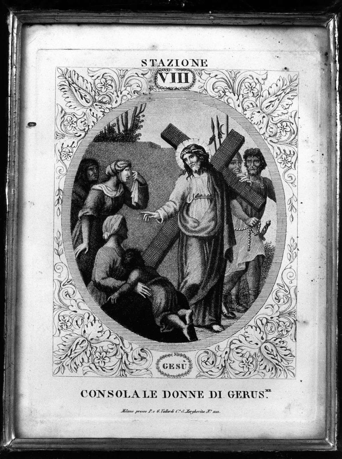 stazione VIII: Gesù consola le donne di Gerusalemme (stampa) di Rados Luigi (prima metà sec. XIX)