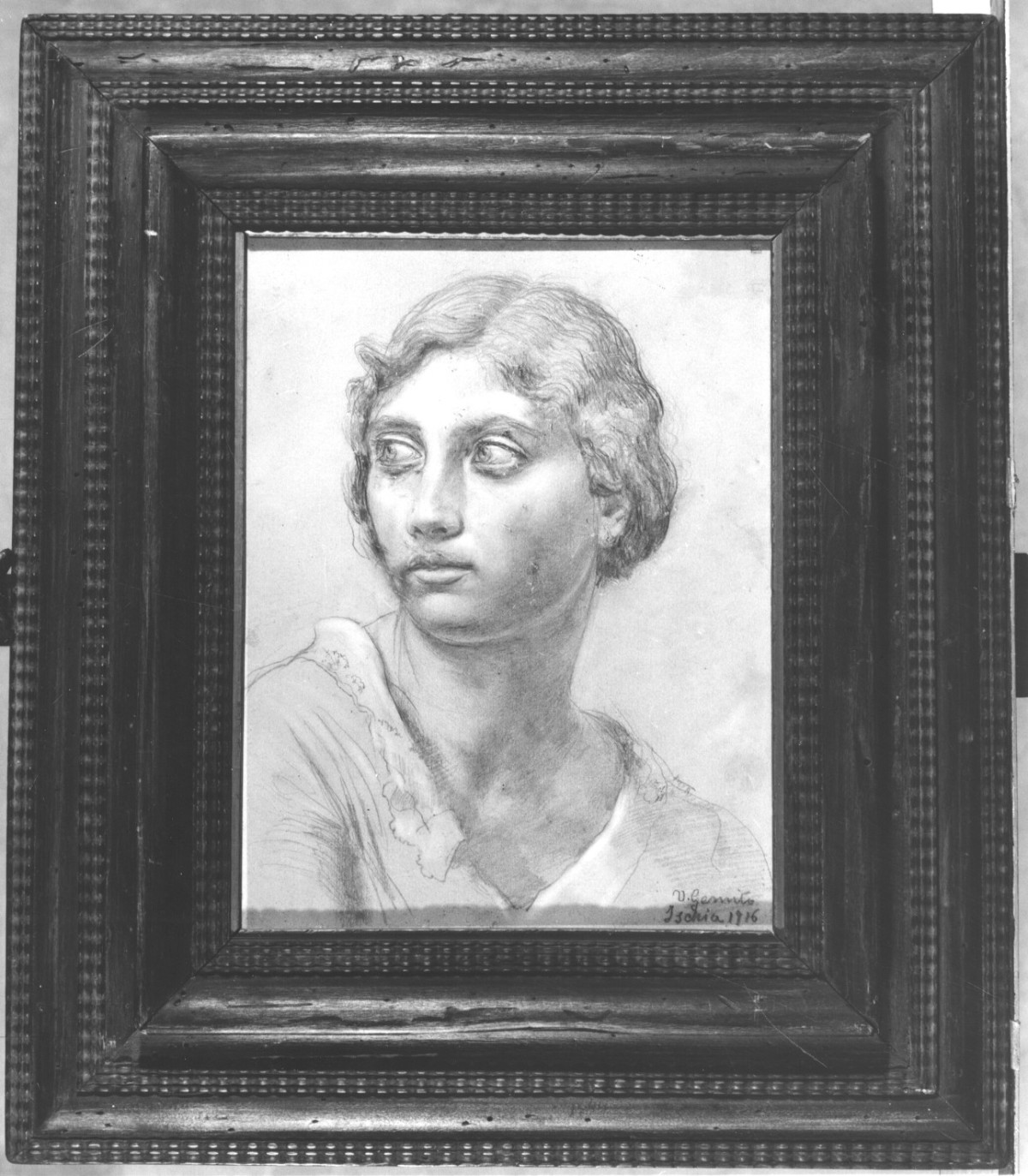 ritratto di donna (disegno) di Gemito Vincenzo (primo quarto sec. XX)