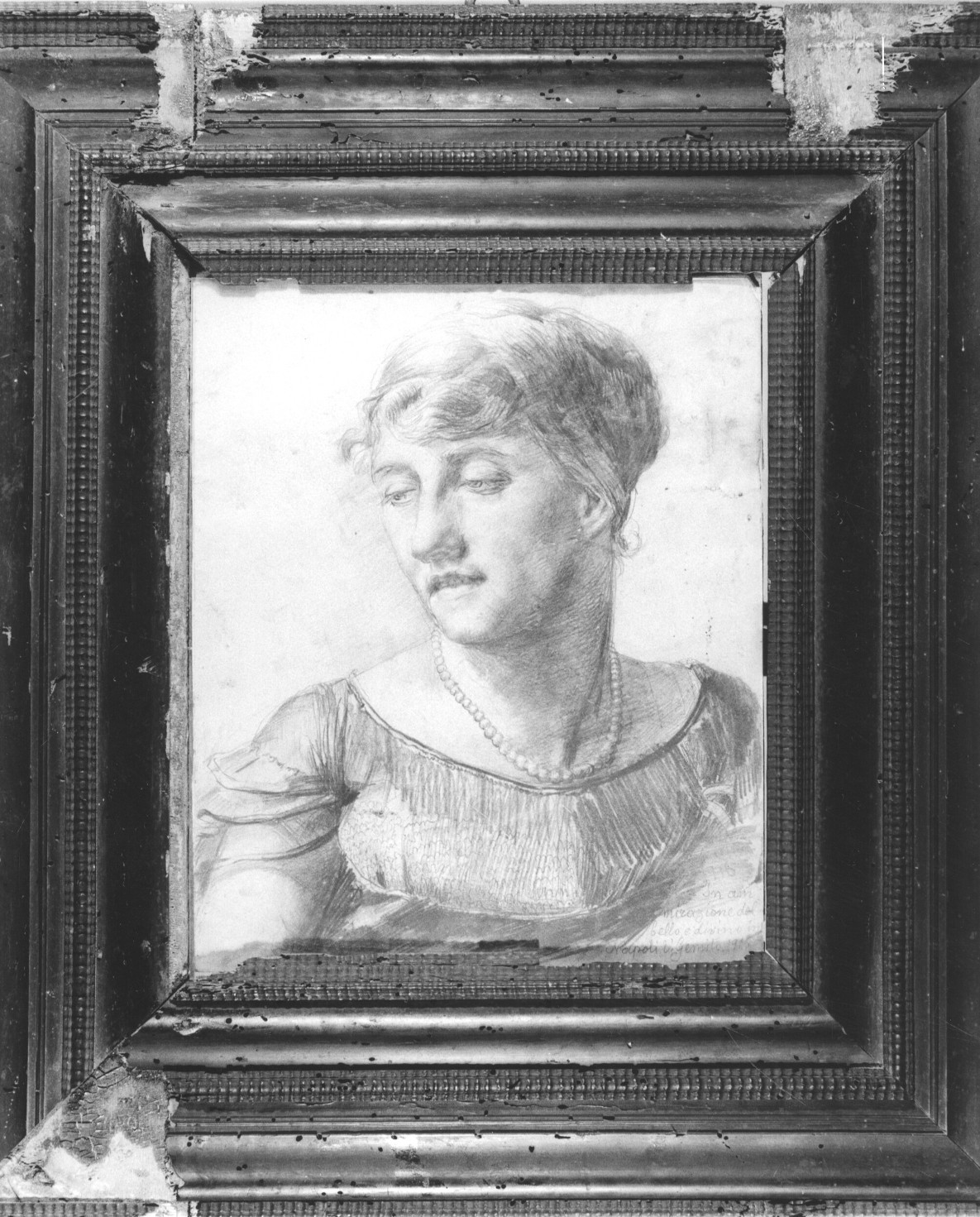 ritratto di Aida Baduel Zamberletti (disegno) di Gemito Vincenzo (sec. XX)