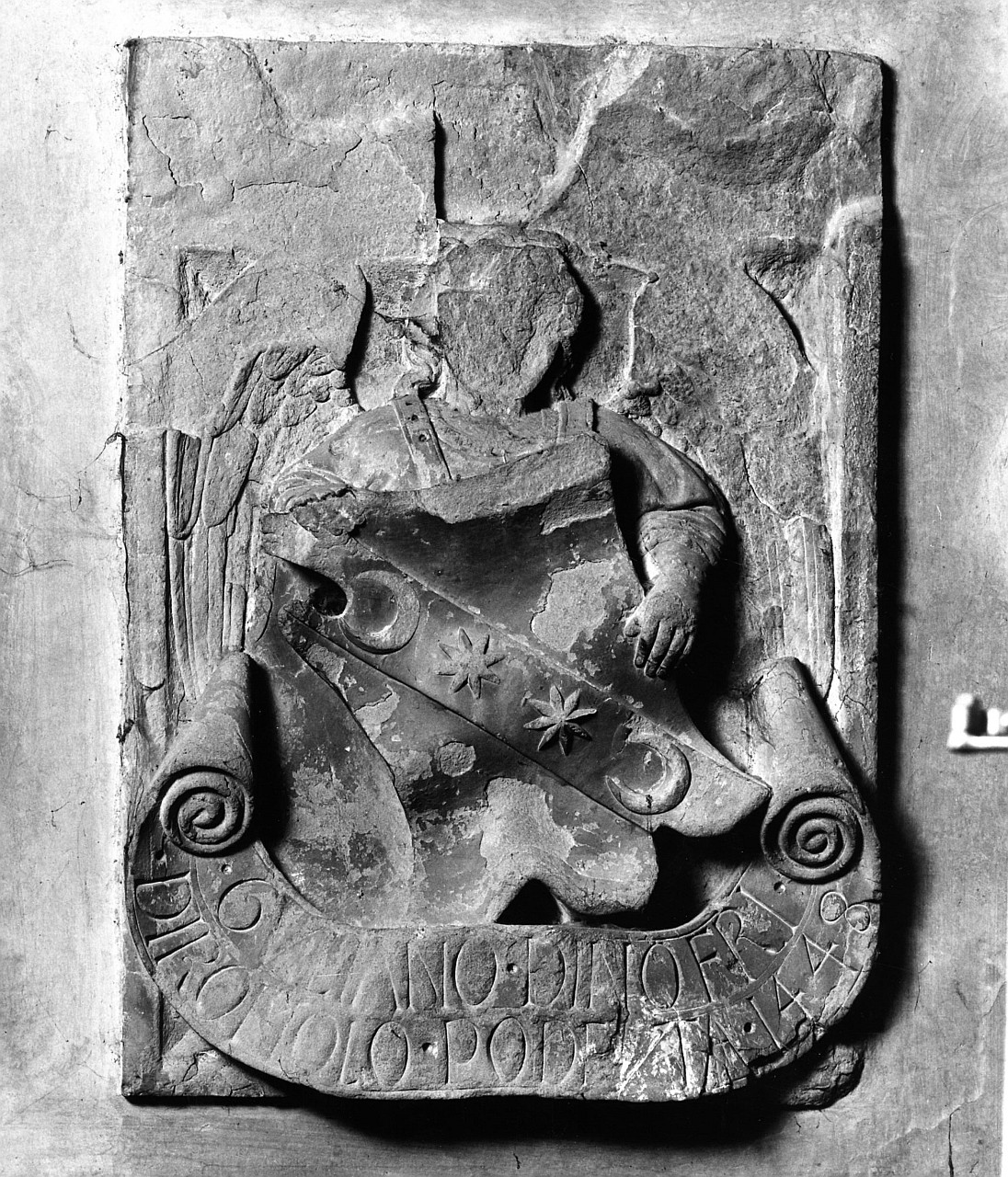 stemma gentilizio della famiglia Dinofri (rilievo) - bottega fiorentina (sec. XV)