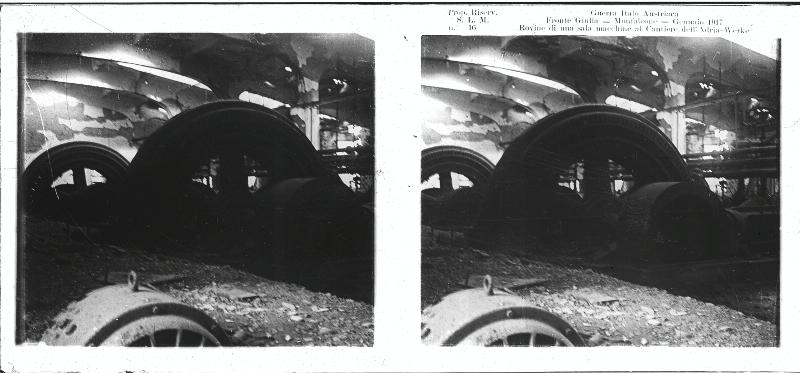 Friuli-Venezia Giulia - Monfalcone - Adria Werke - cantieri - sale macchine - macerie - rovine - 1917 (positivo) di Marzocchi, Luigi (primo quarto XX)