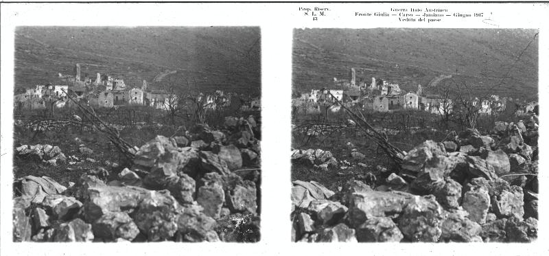 Friuli-Venezia Giulia - Carso - Jamiano - rovine - macerie - paesi - edifici - reticolati - 1917 (positivo) di Marzocchi, Luigi (primo quarto XX)
