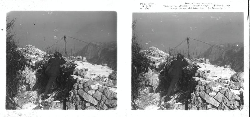 Cogollo del Cengio - Monte Cengio - trincerone - granatieri - soldati italiani - 1918 (positivo) di Marzocchi, Luigi (primo quarto XX)