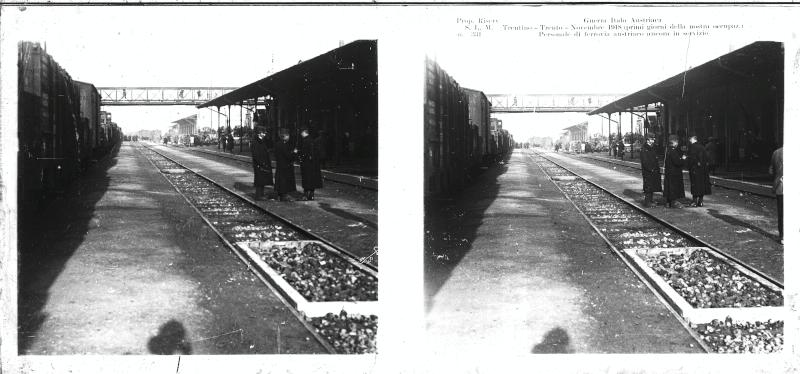 Trento - ferrovie - austriaci - 1918 (positivo) di Marzocchi, Luigi (primo quarto XX)
