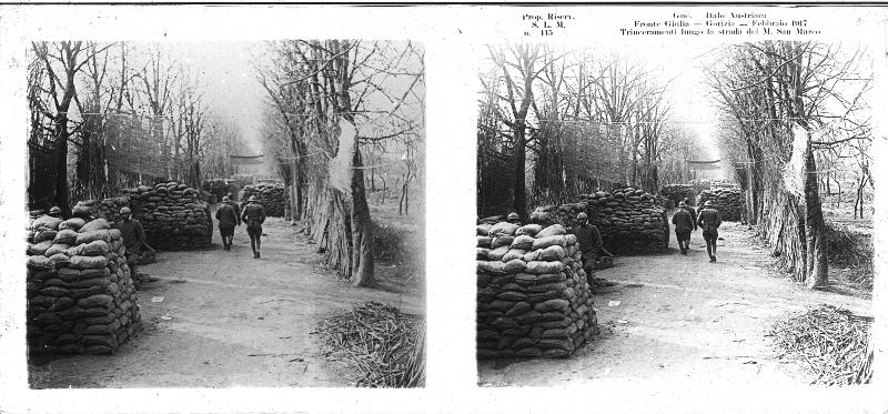 Friuli-Venezia Giulia - Gorizia - strade - mascheramenti - trincee - 1917 (positivo) di Marzocchi, Luigi (primo quarto XX)