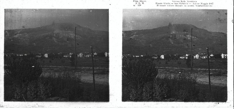 Slovenia - Carso - monte San Gabriele - artiglieria - bombardamenti - esplosioni - edifici - 1917 (positivo) di Marzocchi, Luigi (primo quarto XX)